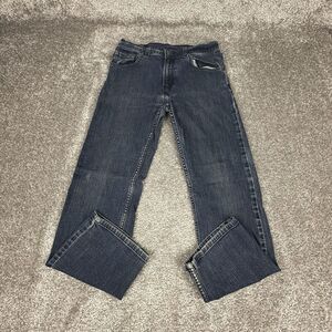 Levis 505 Jeans Mens 27x27 Straight Leg Regular Fit Dark Blue Denim Outdoors